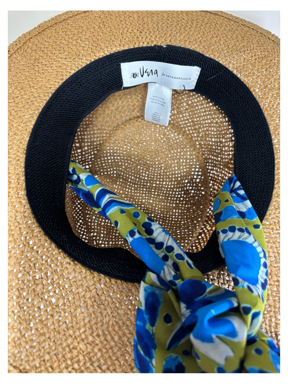 NWOT Anthropologie VERA Scarf-Trimmed Boater Hat  One Size - Picture 9 of 11